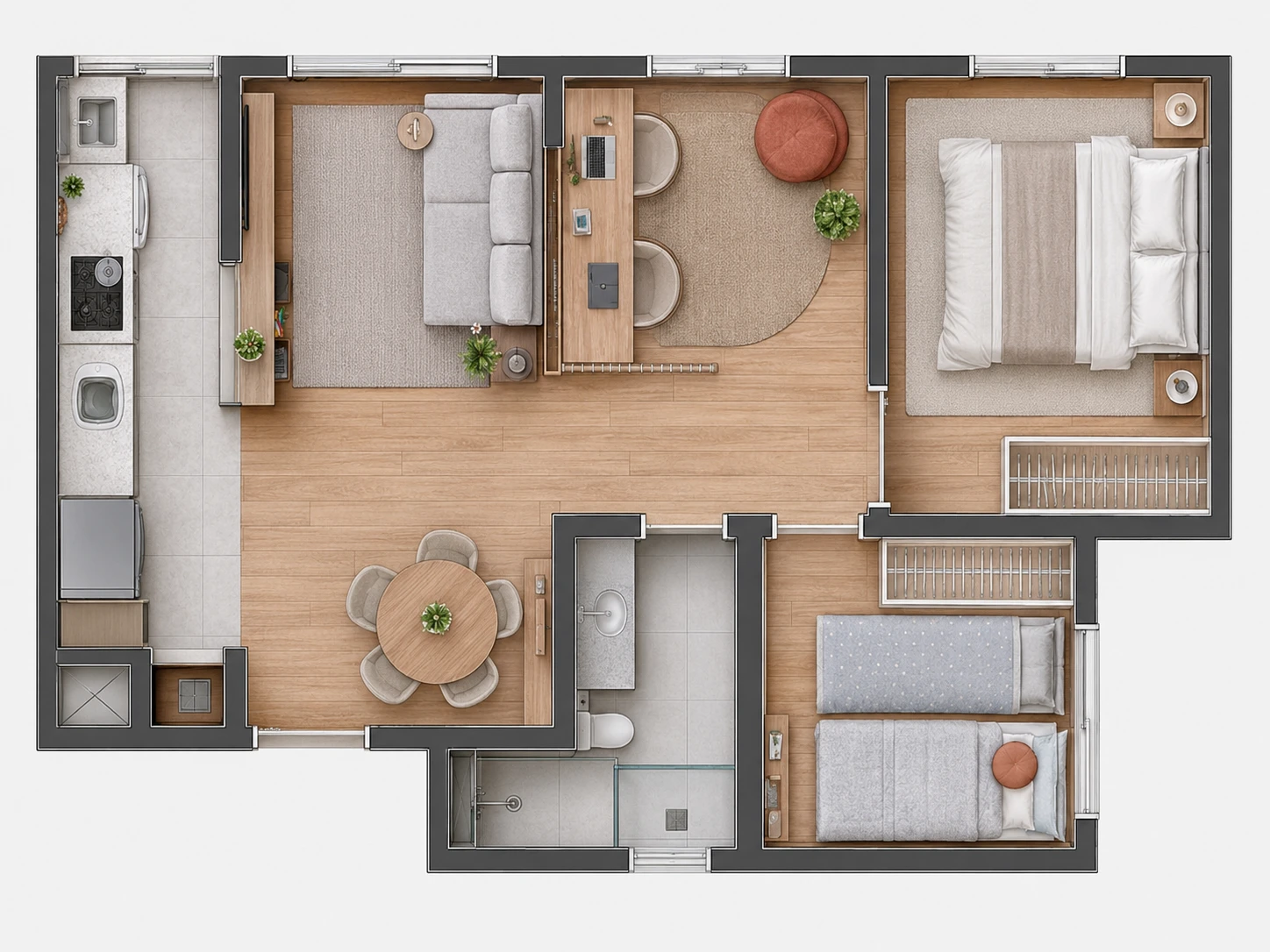 planta de living estendido